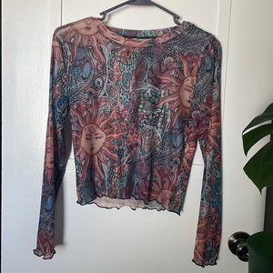 Never been worn, size small, celestial mesh shirt. Shein